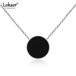 Acrylic Stainless Steel Choker Necklace Pendant Chain Jewelry