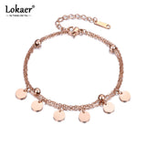 Bohemia Stainless Steel Rose Charm Bracelet for Girls B18180