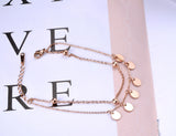 Bohemia Stainless Steel Rose Charm Bracelet for Girls B18180