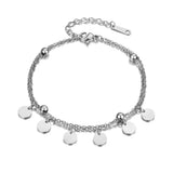 Bohemia Stainless Steel Rose Charm Bracelet for Girls B18180
