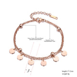 Bohemia Stainless Steel Rose Charm Bracelet for Girls B18180