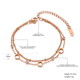 Bohemia Stainless Steel Charm Bracelets CZ Crystal Flower Chain