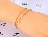 Bohemia Stainless Steel Charm Bracelets CZ Crystal Flower Chain