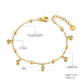 Bohemia Titanium Stainless Steel Charm Bracelet For Women CZ Crystal Jewelry
