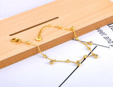 Bohemia Titanium Stainless Steel Charm Bracelet For Women CZ Crystal Jewelry