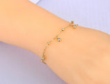 Bohemia Titanium Stainless Steel Charm Bracelet For Women CZ Crystal Jewelry