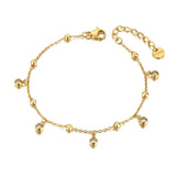 Bohemia Titanium Stainless Steel Charm Bracelet For Women CZ Crystal Jewelry