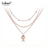 Bohemia Waterproof Stainless Steel Three-layer Round Ball Choker Necklace