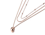 Bohemia Waterproof Stainless Steel Three-layer Round Ball Choker Necklace