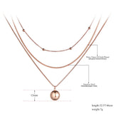 Bohemia Waterproof Stainless Steel Three-layer Round Ball Choker Necklace