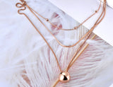 Bohemia Waterproof Stainless Steel Three-layer Round Ball Choker Necklace