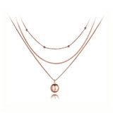 Bohemia Waterproof Stainless Steel Three-layer Round Ball Choker Necklace