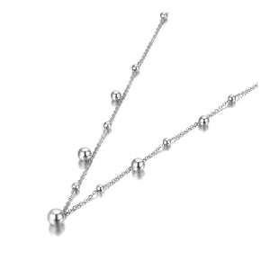 Titanium Stainless Steel Ball Choker Necklace for Women