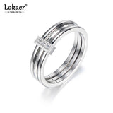 Mosaic CZ Crystal Rose Anniversary Rings Jewelry Stainless Steel Wedding Rings