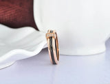 Mosaic CZ Crystal Rose Anniversary Rings Jewelry Stainless Steel Wedding Rings