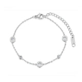 Roman Numeral CZ Bracelet Titanium Steel B18019