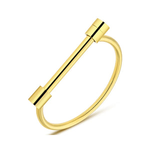 Rose Plated Cuff Bangles Titanium Stainless Steel
