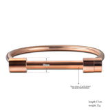 Rose Plated Cuff Bangles Titanium Stainless Steel