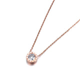 2Ct Cubic Zirconia Pendant Necklace Titanium Steel Chokers Necklace