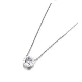 2Ct Cubic Zirconia Pendant Necklace Titanium Steel Chokers Necklace