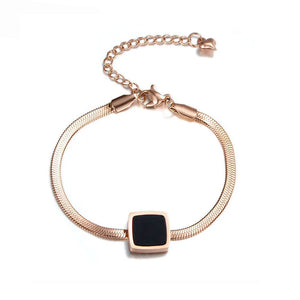 Square Shell Chain Bracelet Titanium Steel B18001