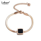 Square Shell Chain Bracelet Titanium Steel B18001