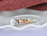 Stainless Steel Bridal Wedding Engagement Ring with Cubic Zirconia R18011