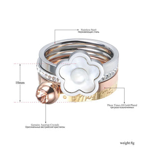 Stainless Steel Bridal Wedding Engagement Ring with Cubic Zirconia R18011