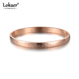 Titanium Steel Cut Surface Bracelet Rose Wedding Bangle