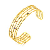 Geometric Rhinestone Bangles Stainless Steel Charm Bracelet
