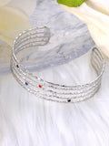 Geometric Rhinestone Bangles Stainless Steel Charm Bracelet
