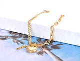 Titanium Stainless Steel Heart Charm Bracelet For Women Bohemia Party B21098