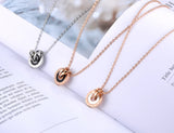 Mosaic Shell & Acrylic Circle Pendant Necklace Stainless Steel Chain N19053