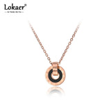 Mosaic Shell & Acrylic Circle Pendant Necklace Stainless Steel Chain N19053