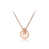 Mosaic Shell & Acrylic Circle Pendant Necklace Stainless Steel Chain N19053