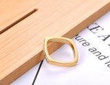 Geometric CZ Square Rings 18K Plated Boho Shell Ring R21028