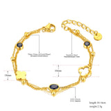Stainless Steel CZ Charm Bracelet & Flower Choker Set