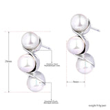 Round Pearls Geometric Earrings Stainless Steel Jewelry