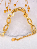 Chunky Chain Bracelet Stainless Steel for Women Waterproof Plated Jewelry