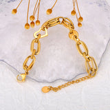 Chunky Chain Bracelet Stainless Steel for Women Waterproof Plated Jewelry