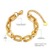 Chunky Chain Bracelet Stainless Steel for Women Waterproof Plated Jewelry