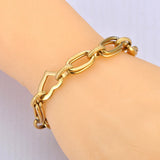 Chunky Chain Bracelet Stainless Steel for Women Waterproof Plated Jewelry
