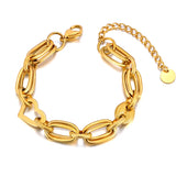 Chunky Chain Bracelet Stainless Steel for Women Waterproof Plated Jewelry