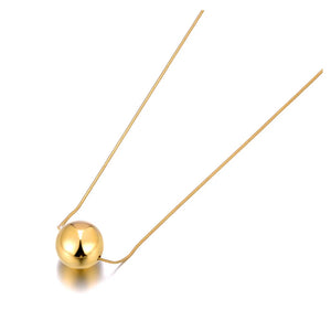 18mm Big Ball Pendant Necklace Stainless Steel Link Chain Ladies Choker