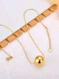 18mm Big Ball Pendant Necklace Stainless Steel Link Chain Ladies Choker