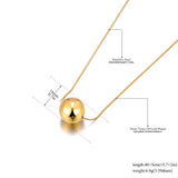 18mm Big Ball Pendant Necklace Stainless Steel Link Chain Ladies Choker