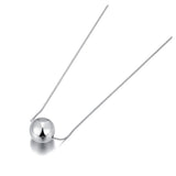 18mm Big Ball Pendant Necklace Stainless Steel Link Chain Ladies Choker