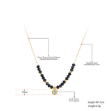 Crystal Charm Pendant Necklace Stainless Steel Round Zirconia Choker N22097