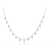 Bohemia Stainless Steel Star CZ Crystal Choker Necklace