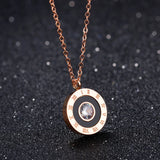 Roman Numeral Pendant Necklace Stainless Steel Chain N19106